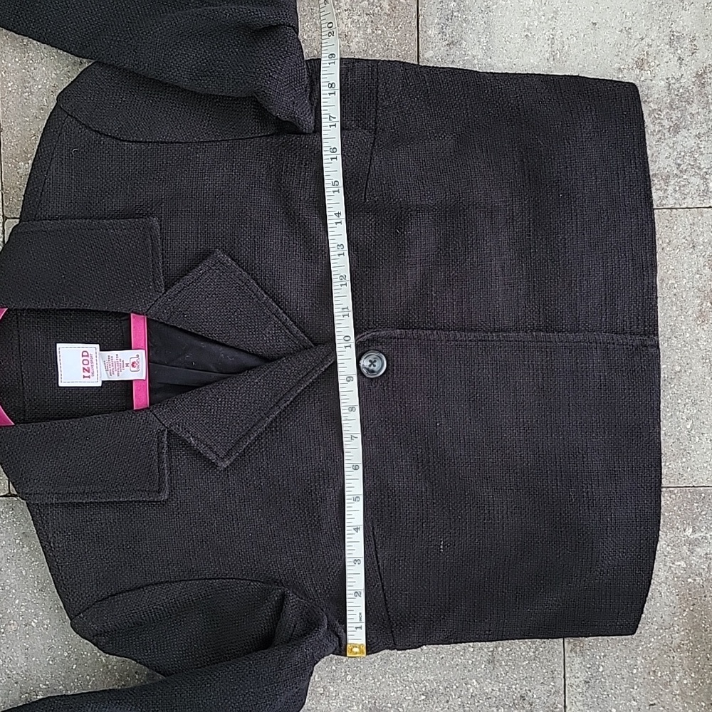 Vintage Izod Cotton Blend Cropped Woven Single Botton Jacket Sz M - Picture 6 of 7